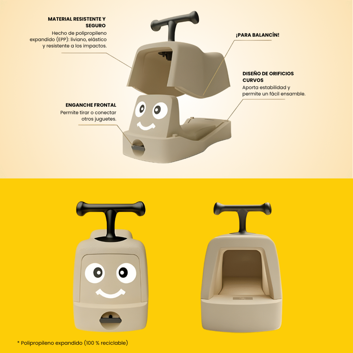 Poly Go Caminador Para Bebés Niños 4 En 1 Material Seguro_Beige - Imagen 12